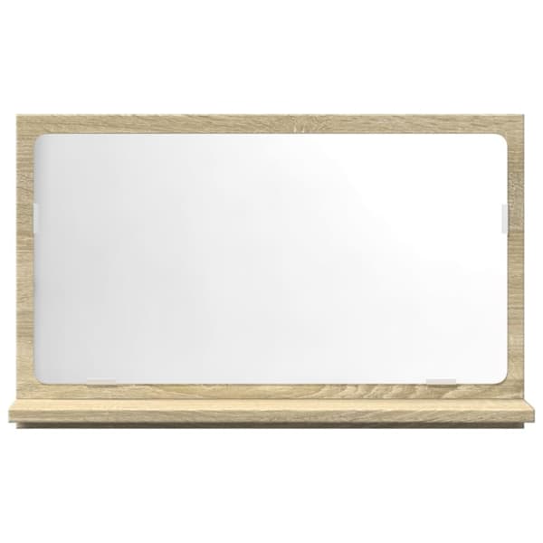 vidaXL Baderomshylle med speil sonoma eik 60x11x37 cm konstruert tre
