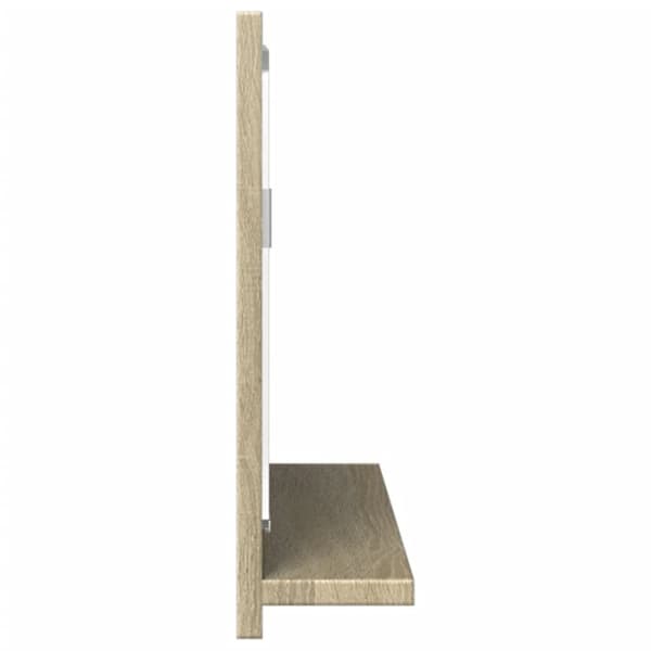 vidaXL Baderomshylle med speil sonoma eik 60x11x37 cm konstruert tre
