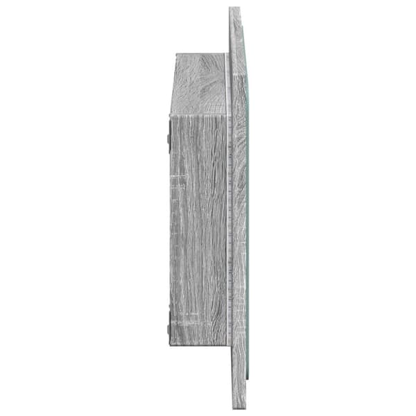 vidaXL Badrumsspegel med LED grå sonoma 60x8,5x38 cm konstruerat trä