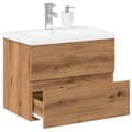 Miniatyrbillede 2 af 11: vidaXL underskab med indbygget håndvask 61x39,5x49 cm kunsteg