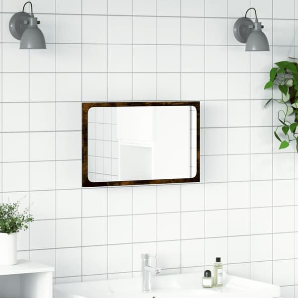 vidaXL Baderomsspeil med LED sonoma eik 60x8,5x38 cm konstruert tre