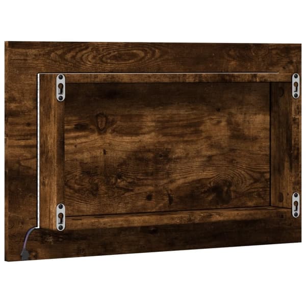 vidaXL Baderomsspeil med LED sonoma eik 60x8,5x38 cm konstruert tre