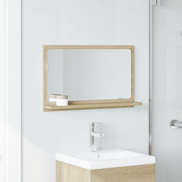 vidaXL Kylpyhuoneen peilikaappi Sonoma-tammi 60x11x37 cm tekninen puu