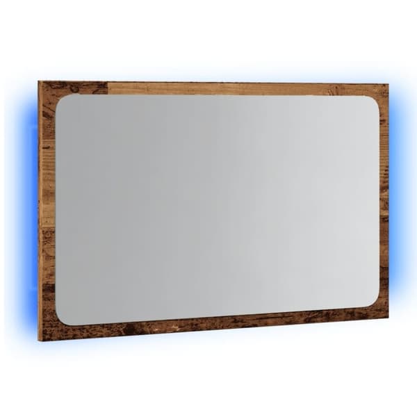 vidaXL Baderomsspeil med LED-lys betonggrå 60x8,5x38 cm