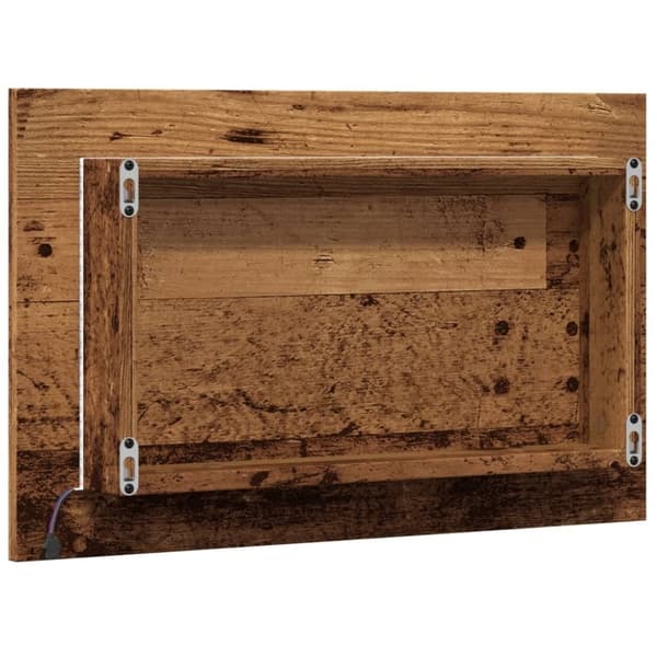 vidaXL Baderomsspeil med LED-lys betonggrå 60x8,5x38 cm