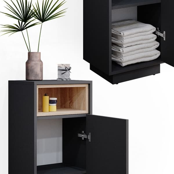 Badrumsmöbel Beatrice, 30x93cm, Antracit, Antracit, Vicco