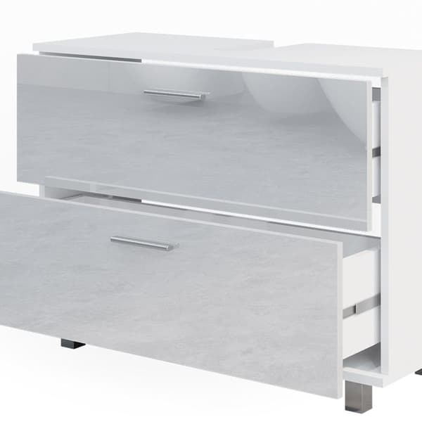 Meuble under sink simple Ilias, 33x60.8cm, Vit högglans, Vicco