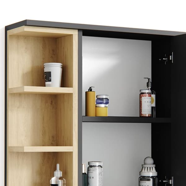 Toalettsspegel Aquis, 79.6x64cm, Antracit, Antracit, Vicco