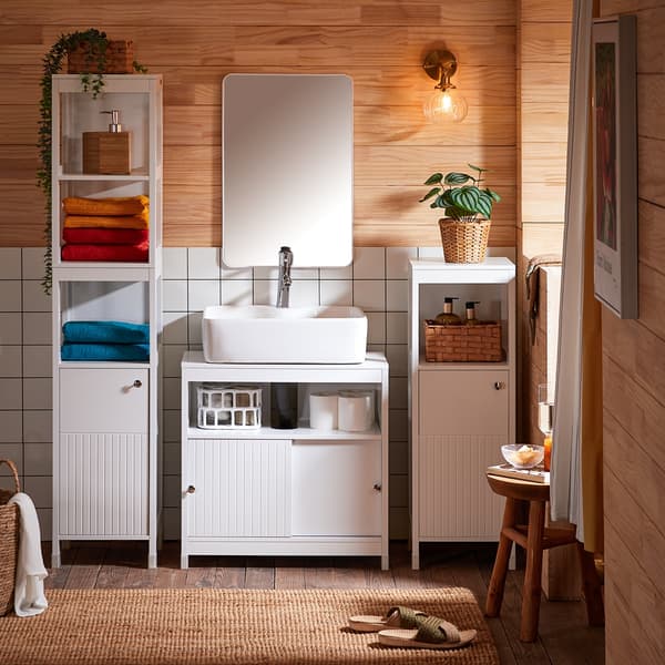 SoBuy Kylpyhuonekaappi Kylpyhuoneen hylly BZR186-W