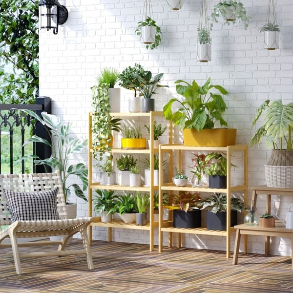 Rootz Bamboo -kylpyhuonehylly - Seisova teline - Järjestelyhylly - Natural Bamboo - 62cm x 33cm x 80cm - 3 hyllyä - Minimalistinen muotoilu