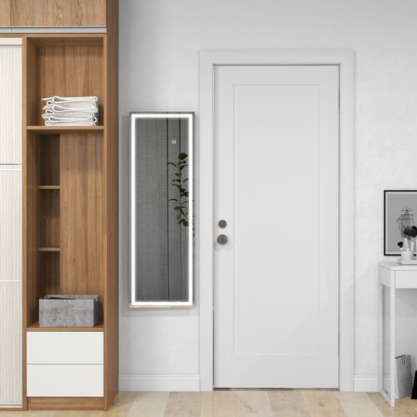 Rootz vægspejl i fuld længde - LED-oplyst spejl - Dressingspejl - Justerbar lysstyrke - 40 cm x 2,9 cm x 120 cm