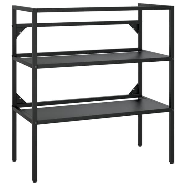 Ram för tvättställ svart 79x38x83 cm järn