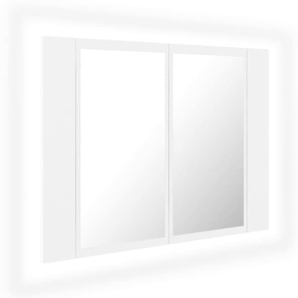 Spegelskåp med LED vit 60x12x45 cm akryl