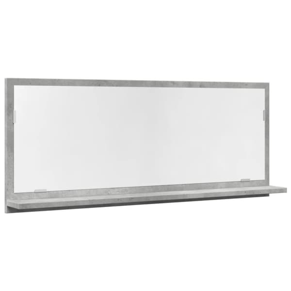 Spegelskåp för badrum betonggrå 90x11x37 cm konstruerat trä