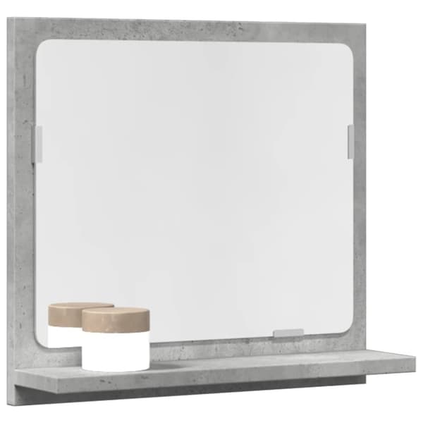 Spegelskåp för badrum betonggrå 40x11x37 cm konstruerat trä