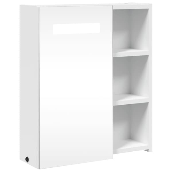 Spegelskåp och LED-lampa vit 45x13x52 cm