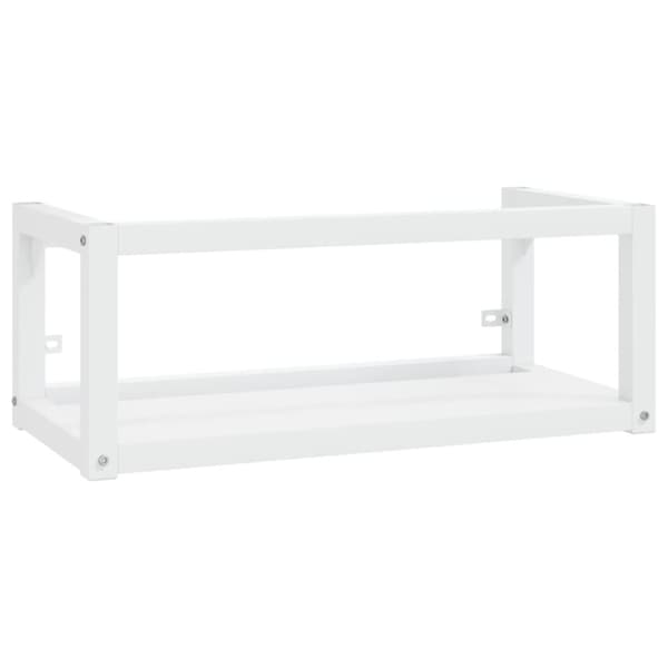 Väggmonterad ram för tvättställ vit 79x38x31 cm järn