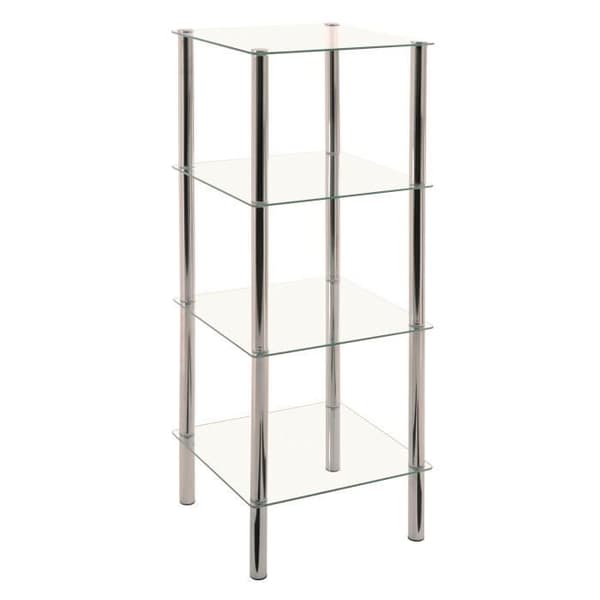 Hylla - Swithome - Mage - 4 hyllplan - krom och transparent härdat glas