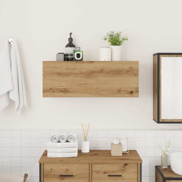 vidaXL Veggskap til baderom artisan eik 80x25x30 cm konstruert tre