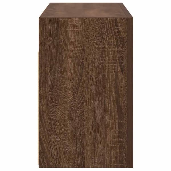 vidaXL væghængt badeværelsesskab 60x25x40 cm konstrueret træ brun eg