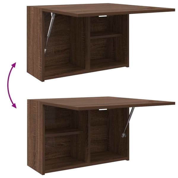 vidaXL væghængt badeværelsesskab 60x25x40 cm konstrueret træ brun eg
