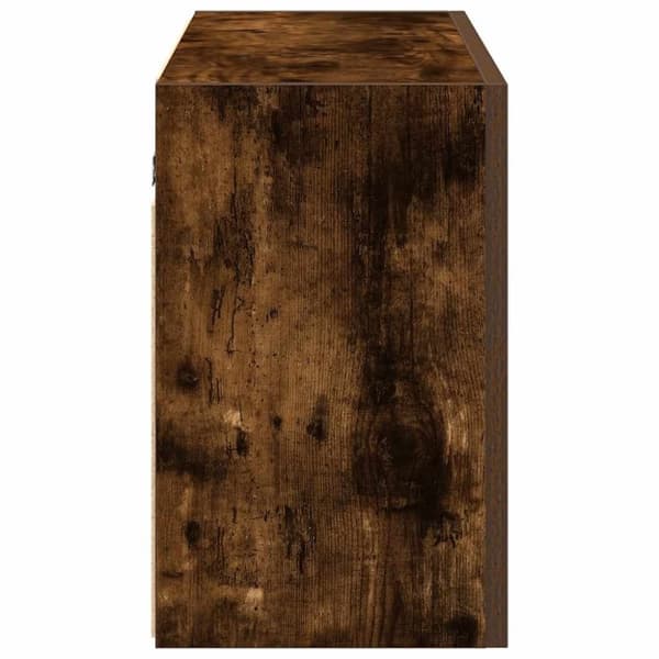 vidaXL væghængt badeværelsesskab 100x25x40 cm konstrueret træ røget eg