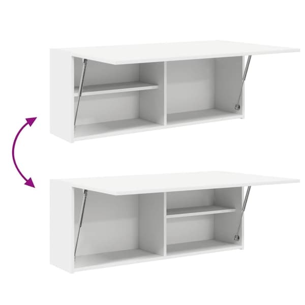 vidaXL Veggskap til baderom hvit 100x25x40 cm konstruert tre