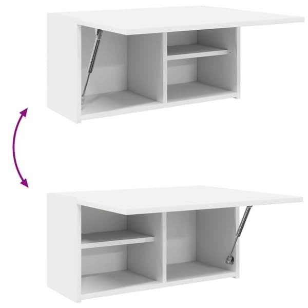 vidaXL væghængt badeværelsesskab 60x25x30 cm konstrueret træ hvid