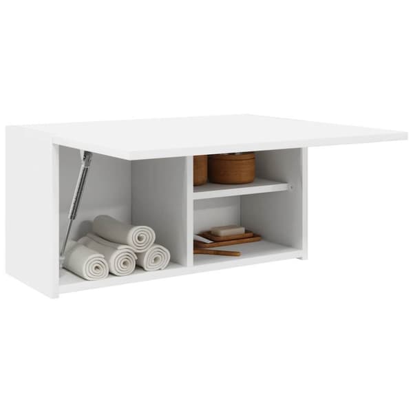 vidaXL væghængt badeværelsesskab 60x25x30 cm konstrueret træ hvid