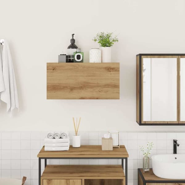 vidaXL Veggskap til baderom artisan eik 60x25x30 cm konstruert tre