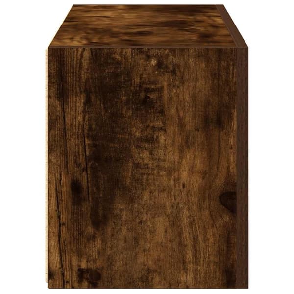 vidaXL væghængt badeværelsesskab 60x25x30 cm konstrueret træ røget eg