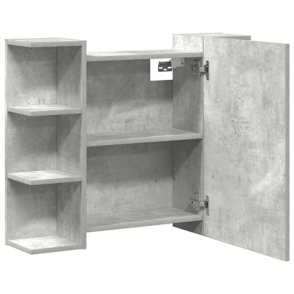 vidaXL Kylpyhuoneen peilikaappi betoninharmaa 80x20,5x64 cm lastulevy