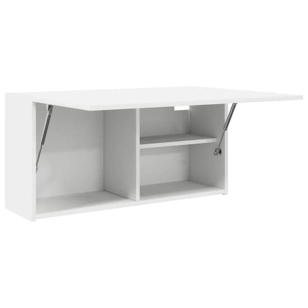vidaXL væghængt badeværelsesskab 80x25x40 cm konstrueret træ hvid