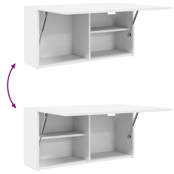 vidaXL væghængt badeværelsesskab 80x25x40 cm konstrueret træ hvid