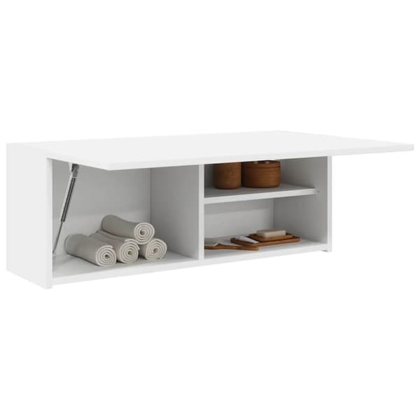 vidaXL væghængt badeværelsesskab 80x25x30 cm konstrueret træ hvid