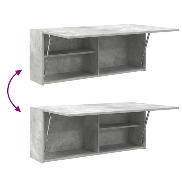 vidaXL væghængt badeværelsesskab 100x25x40 cm konstrueret træ betongrå