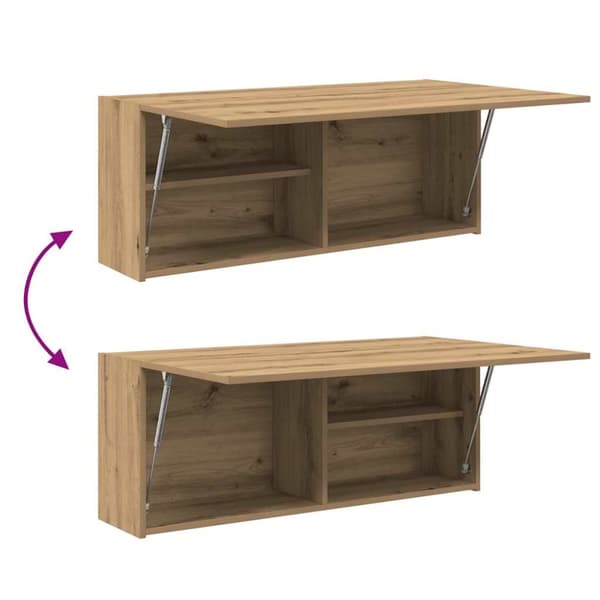 vidaXL væghængt badeværelsesskab 100x25x40 cm konstrueret træ kunsteg
