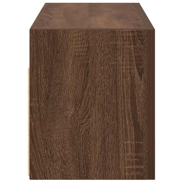 vidaXL væghængt badeværelsesskab 60x25x30 cm konstrueret træ brun eg