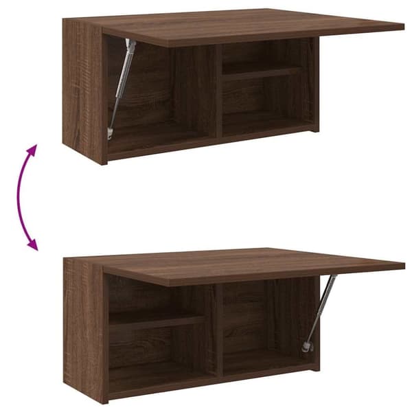 vidaXL væghængt badeværelsesskab 60x25x30 cm konstrueret træ brun eg