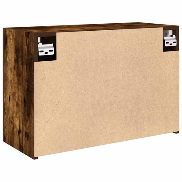 vidaXL væghængt badeværelsesskab 60x25x40 cm konstrueret træ røget eg