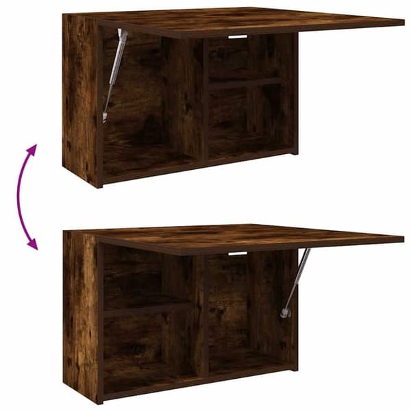 vidaXL væghængt badeværelsesskab 60x25x40 cm konstrueret træ røget eg