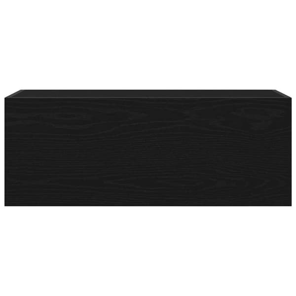 vidaXL væghængt badeværelsesskab 80x25x30 cm konstrueret træ sort