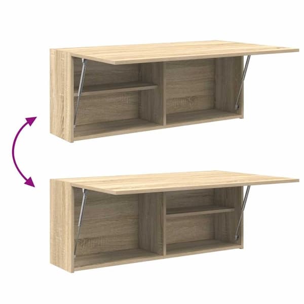 vidaXL Veggskap til baderom sonoma eik 100x25x40 cm konstruert tre