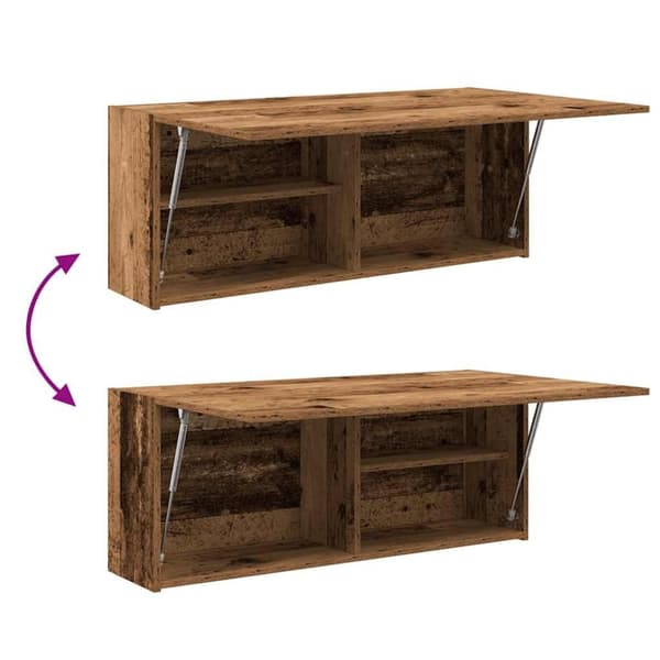 vidaXL væghængt badeværelsesskab 100x25x40 cm konstrueret træ