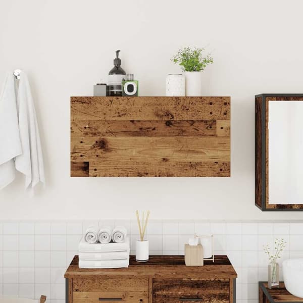 vidaXL Kylpyhuoneen seinäkaappi vanha puu 80x25x40 cm tekninen puu