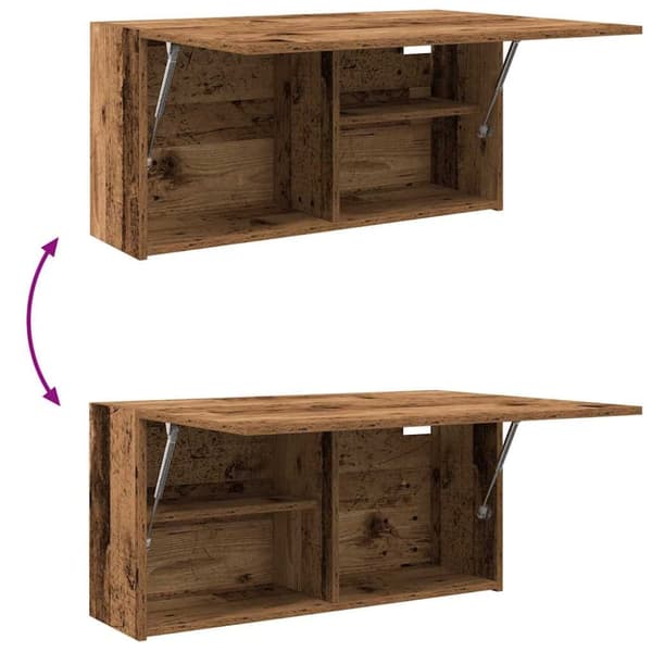 vidaXL Kylpyhuoneen seinäkaappi vanha puu 80x25x40 cm tekninen puu