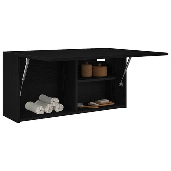 vidaXL Kylpyhuoneen seinäkaappi musta 80x25x40 cm tekninen puu