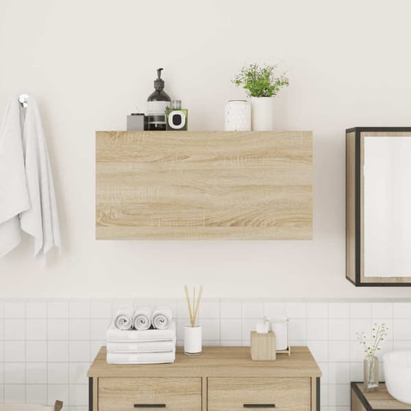 vidaXL Veggskap til baderom sonoma eik 80x25x40 cm konstruert tre