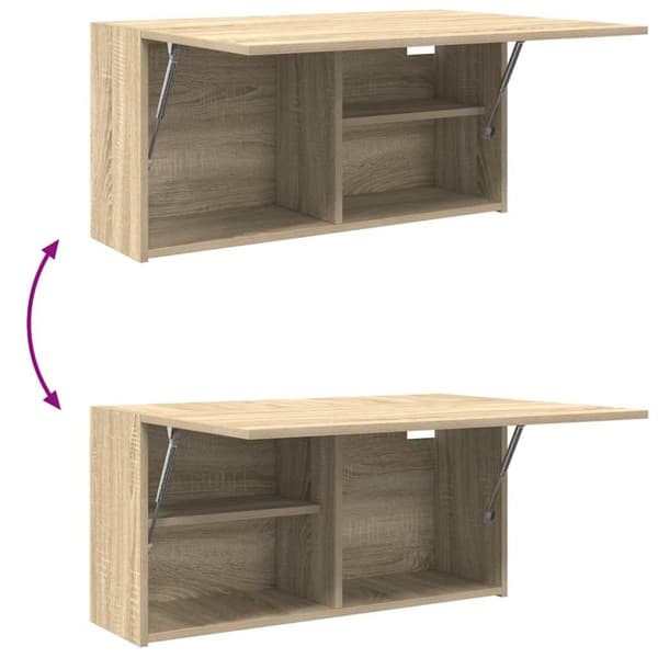 vidaXL Veggskap til baderom sonoma eik 80x25x40 cm konstruert tre