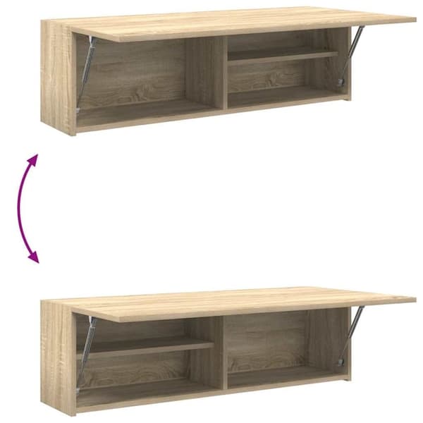 vidaXL Väggskåp för badrum sonoma-ek 100x25x30 cm konstruerat trä